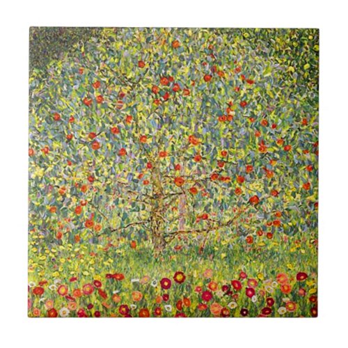 Gustav Klimt Apple Tree Tile