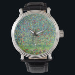 Gustav Klimt: Apple Tree Watch<br><div class="desc">A beautiful classic watch featuring a colorful apple tree,  painted by the Austrian symbolist painter Gustav Klimt.</div>