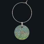 Gustav Klimt - Apple Tree Wine Charm<br><div class="desc">Apple Tree I - Gustav Klimt,  Oil on Canvas,  1907</div>