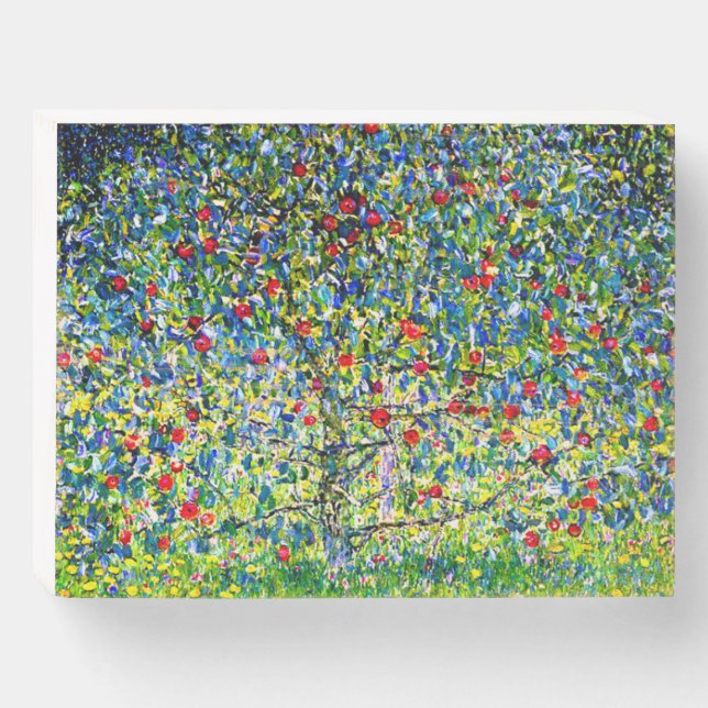 Gustav Klimt Apple Tree Wooden Box Sign (Front Horizontal)