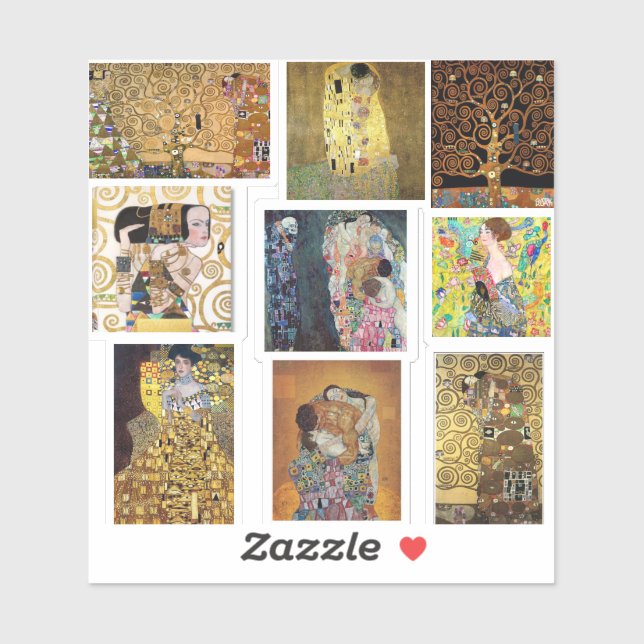 Gustav Klimt Art Paintings Sticker (Sheet)