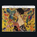 Gustav Klimt Artwork Number 2 Calendar<br><div class="desc">Classic artworks that have passed into the public domain and make wonderful gifts and other products. 16 paintings, including Lady with Fan, The Apple Tree, The Kiss, Walk in the park of Schloss Kammer, Tranquil Pond, Country Garden with Sunflowers, Farmhouse in Buchberg, Birch Forest, The Church of St. Wolfgang, Portrait...</div>