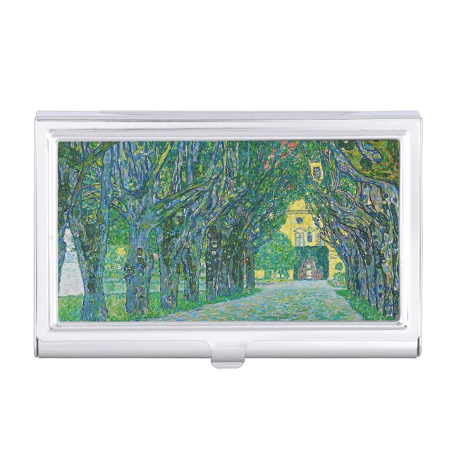 Gustav Klimt - Avenue in the Park Schloss Kammer Business Card Case (Front)