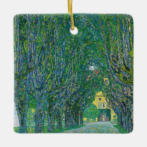 Gustav Klimt _ Avenue in the Park Schloss Kammer Ceramic Ornament