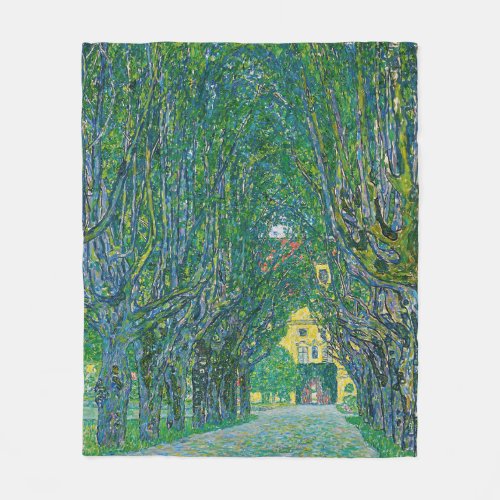 Gustav Klimt _ Avenue in the Park Schloss Kammer Fleece Blanket