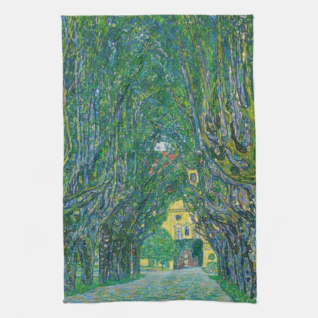 Gustav Klimt - Avenue in the Park Schloss Kammer Kitchen Towel (Vertical)