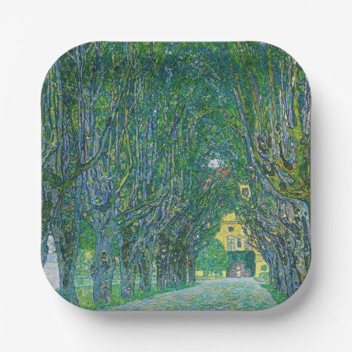 Gustav Klimt _ Avenue in the Park Schloss Kammer Paper Plates