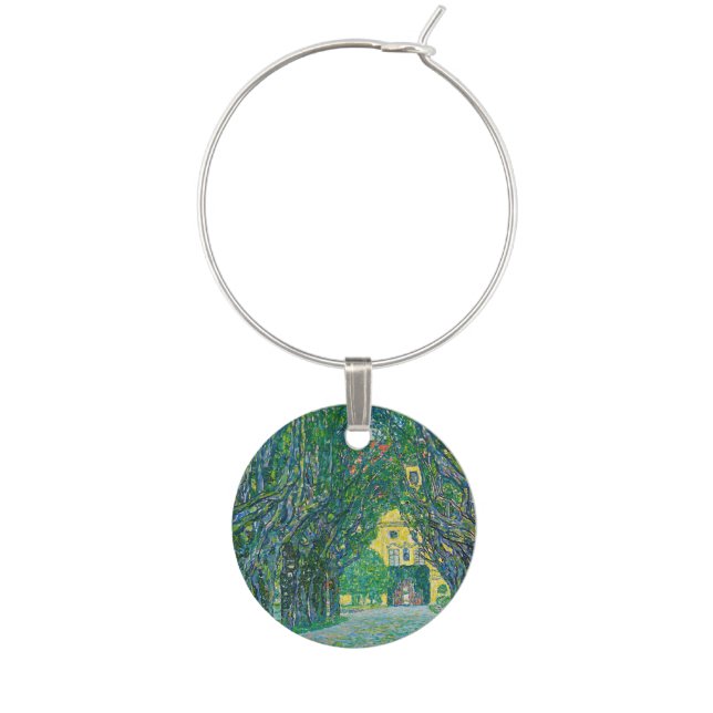 Gustav Klimt - Avenue in the Park Schloss Kammer Wine Charm (Front)