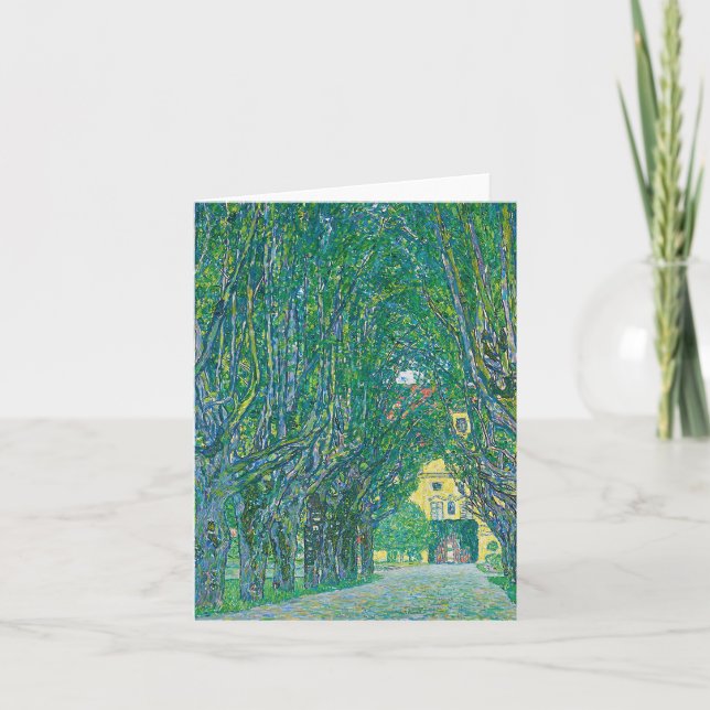 Gustav Klimt Avenue Schloss Kramer Park Notecard (Front)
