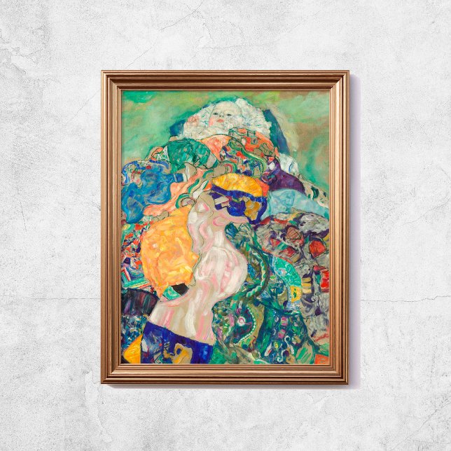 Gustav Klimt Baby Cradle 1978 Old Famous Painting  Poster (Gustav Klimt Baby Cradle 1978 Old Famous Painting Poster
)