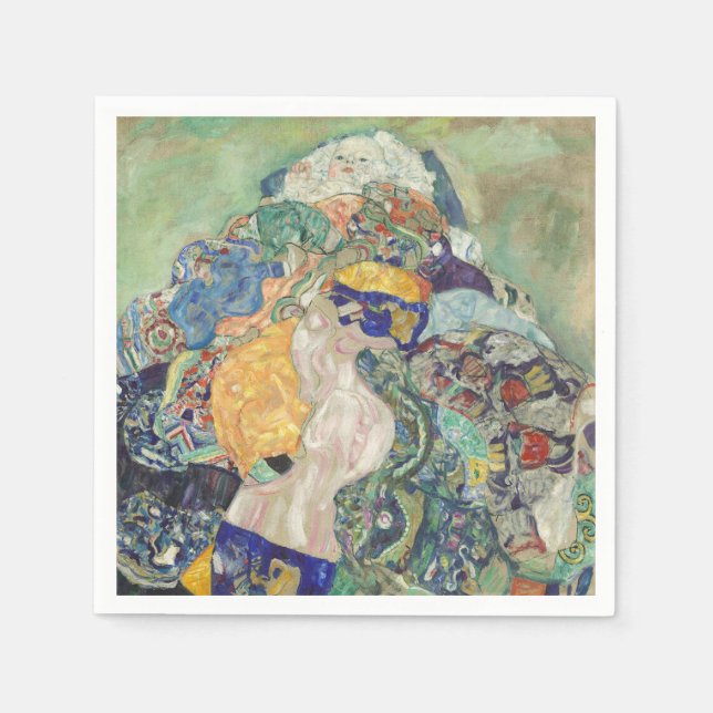 Gustav Klimt - Baby (Cradle) Fine Art Napkins (Front)