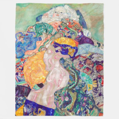 Gustav Klimt _ Baby  Cradle Fleece Blanket