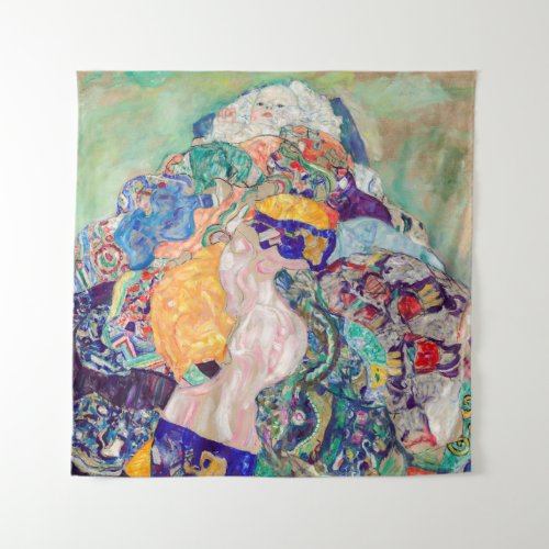 Gustav Klimt _ Baby  Cradle Fleece Tapestry