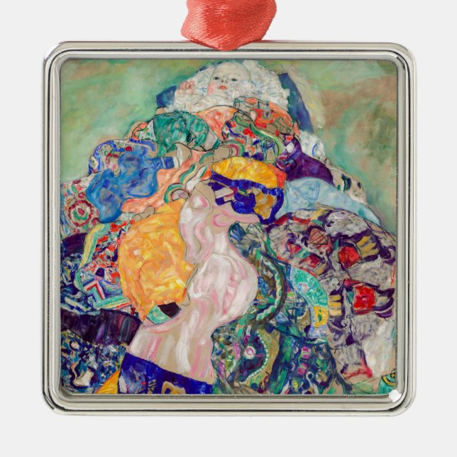 Gustav Klimt - Baby / Cradle Metal Ornament (Front)