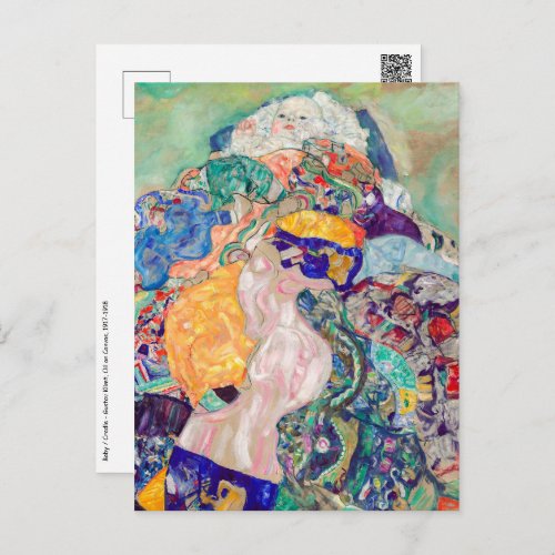Gustav Klimt _ Baby  Cradle Postcard