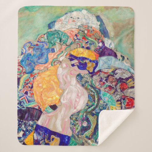 Gustav Klimt _ Baby  Cradle Sherpa Blanket