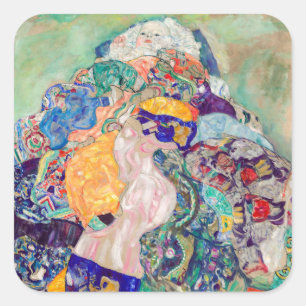 Gustav Klimt - Baby / Cradle Square Sticker