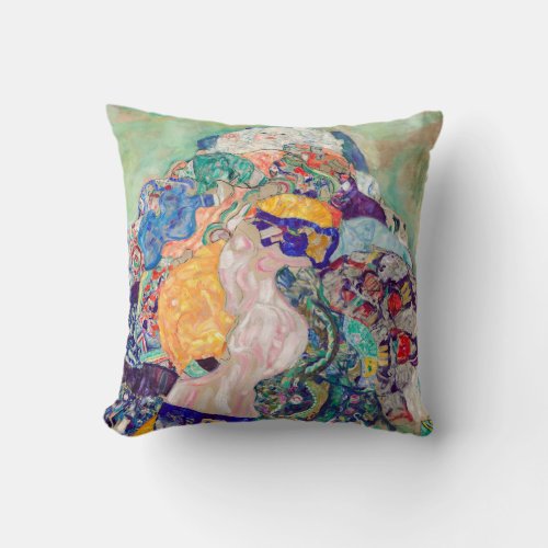 Gustav Klimt _ Baby  Cradle Throw Pillow