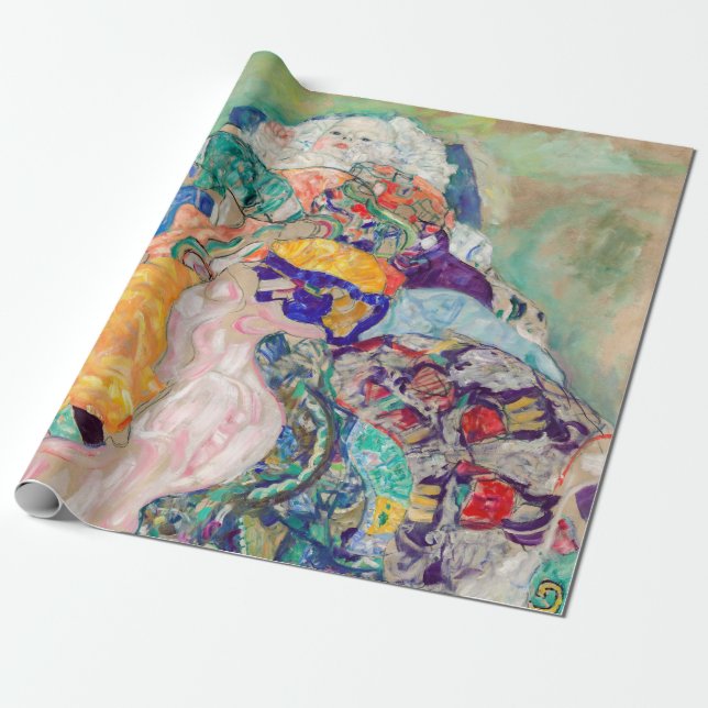 Gustav Klimt - Baby / Cradle Wrapping Paper (Unrolled)