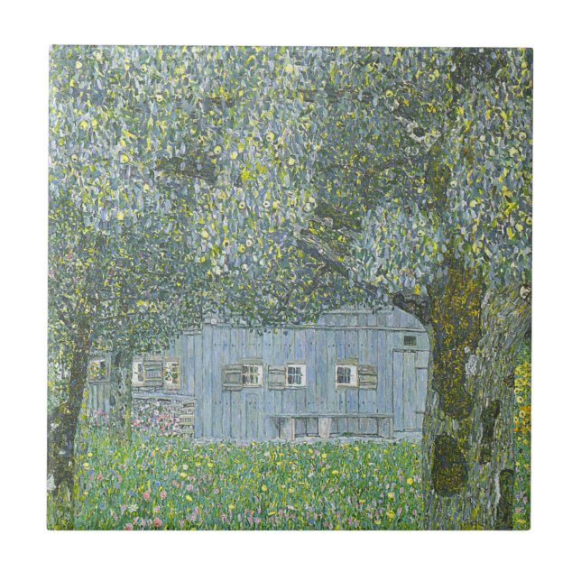 Gustav Klimt - Bauerhaus in Buchberg Painting Ceramic Tile (Front)
