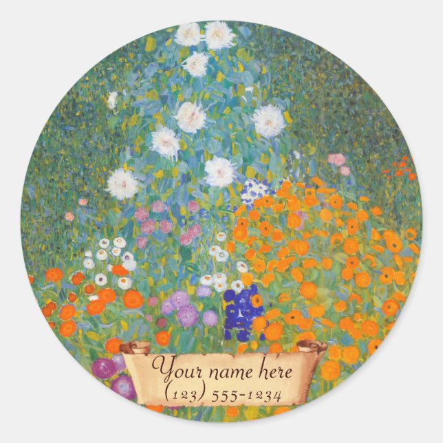 Gustav Klimt "Bauerngarten" Bookplate (Front)