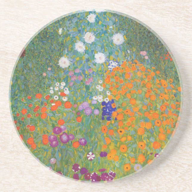 Gustav Klimt // Bauerngarten // Farm Garden Coaster (Front)