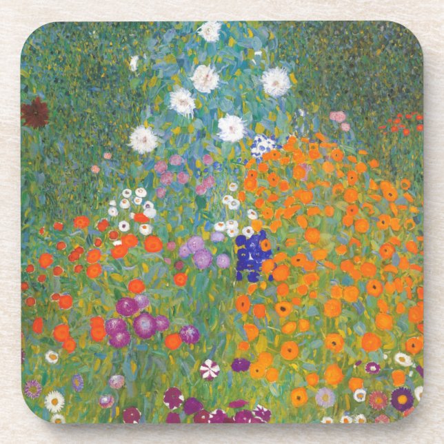 Gustav Klimt // Bauerngarten // Farm Garden Drink Coaster (Front)