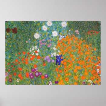Gustav Klimt // Bauerngarten // Farm Garden Poster by decodesigns at Zazzle