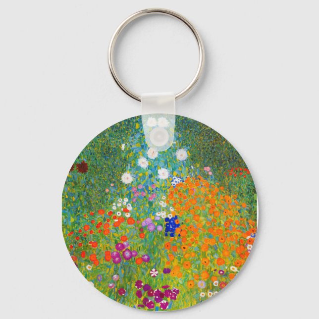 Gustav Klimt Bauerngarten Flower Garden Fine Art Keychain (Front)