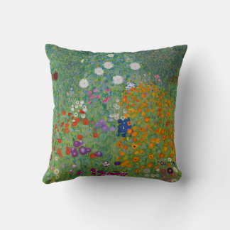 Gustav Klimt Bauerngarten Flower Garden Fine Art Throw Pillow