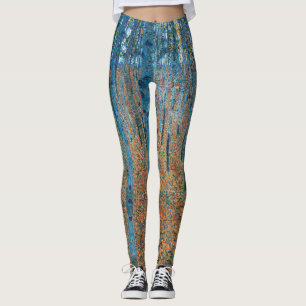 Gustav Klimt Beech Forest Vintage Fine Art Leggings