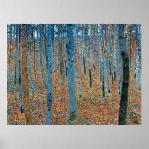 Gustav Klimt Beech Forest Vintage Fine Art Poster