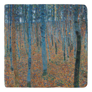Gustav Klimt Beech Forest Vintage Fine Art Trivet