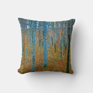 Gustav Klimt, Beech Grove I (1902) Throw Pillow