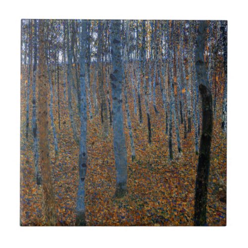 Gustav Klimt _ Beech Grove I Ceramic Tile