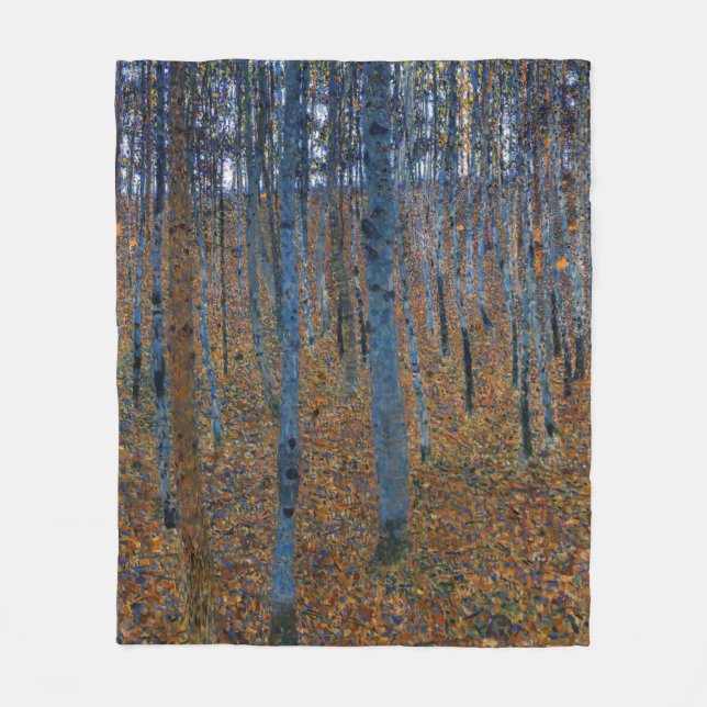 Gustav Klimt - Beech Grove I Fleece Blanket (Front)