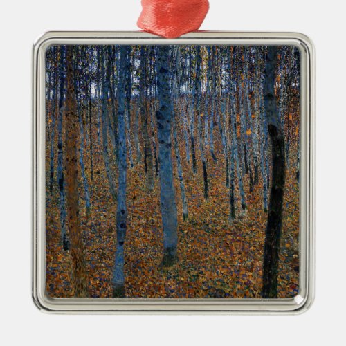 Gustav Klimt _ Beech Grove I Metal Ornament