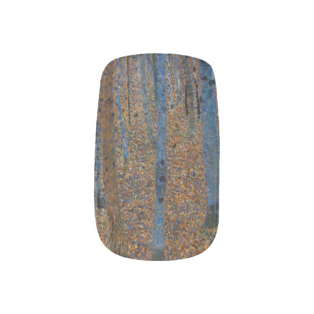 Gustav Klimt - Beech Grove I Minx Nail Art (Left Thumb)