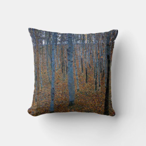 Gustav Klimt _ Beech Grove I Throw Pillow