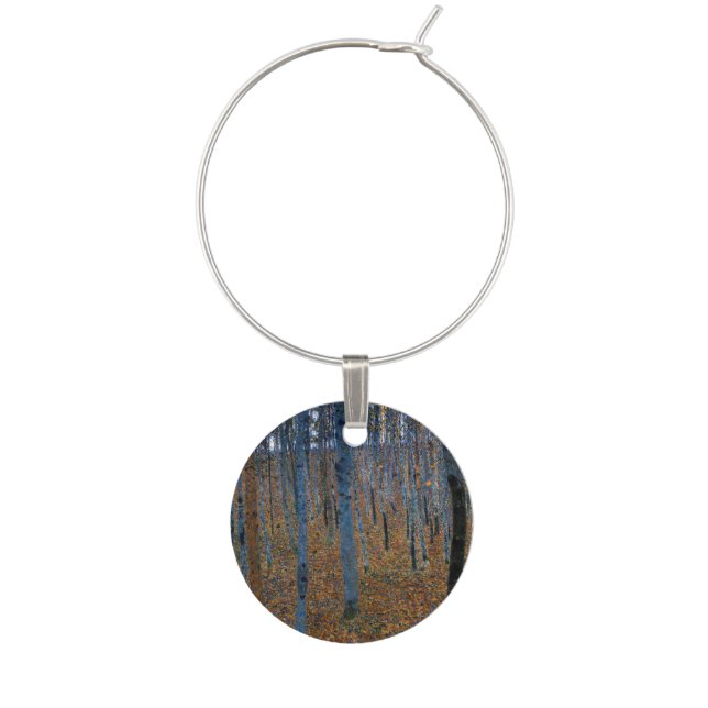 Gustav Klimt - Beech Grove I Wine Charm (Front)