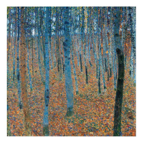 Gustav Klimt Beech Tree Forest Grove Acrylic Print