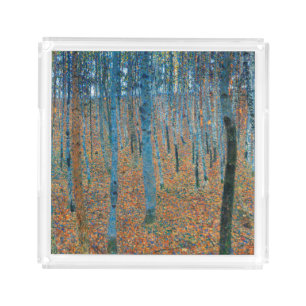Gustav Klimt Beech Tree Forest Grove Acrylic Tray