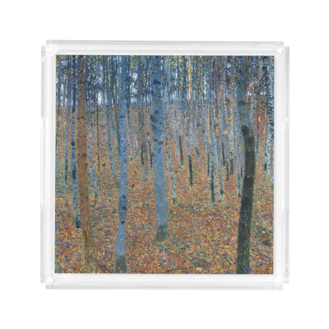 Gustav Klimt Beech Tree Forest Grove Acrylic Tray (Front)