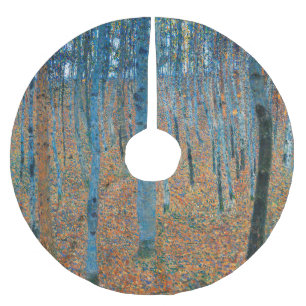 Gustav Klimt Beech Tree Forest Grove Brushed Polyester Tree Skirt