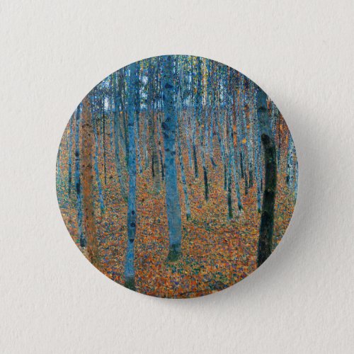 Gustav Klimt Beech Tree Forest Grove Button