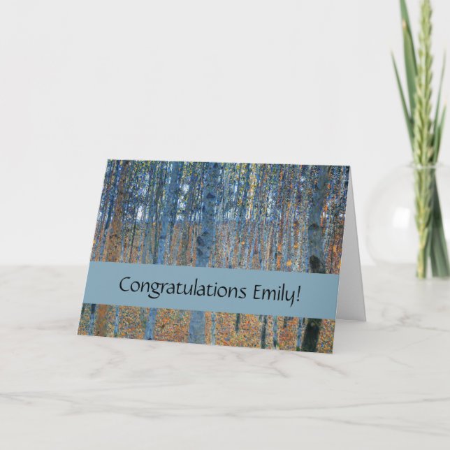 Gustav Klimt Beech Tree Forest Grove Card (Front)