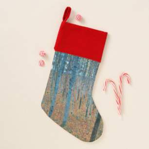 Gustav Klimt Beech Tree Forest Grove Christmas Stocking