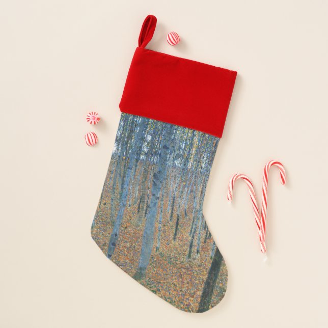 Gustav Klimt Beech Tree Forest Grove Christmas Stocking (Front)