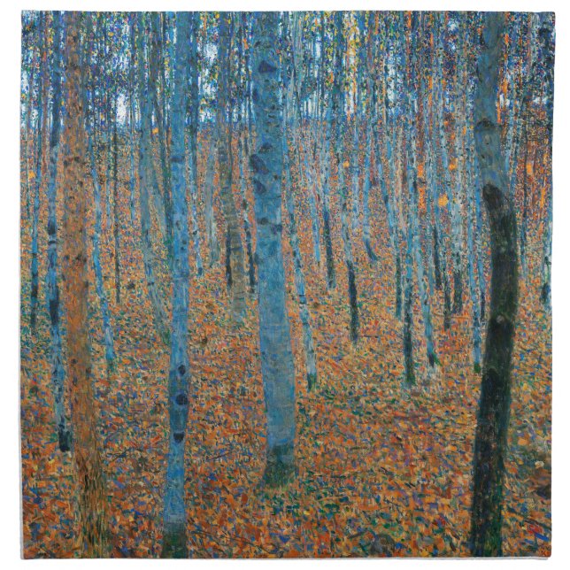 Gustav Klimt Beech Tree Forest Grove Cloth Napkin (Front)