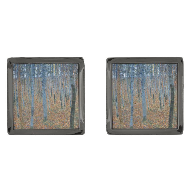 Gustav Klimt Beech Tree Forest Grove Cufflinks (Front)